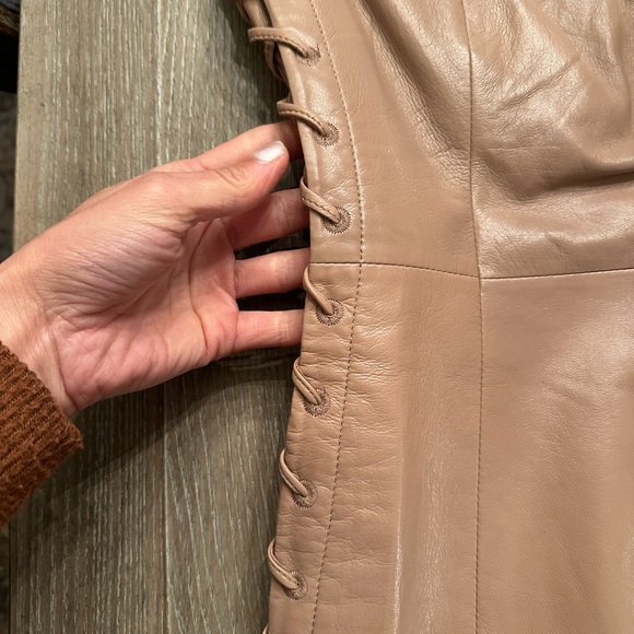 NWOT Mackage Faux Leather Lace Up Dress - Picture 5 of 11